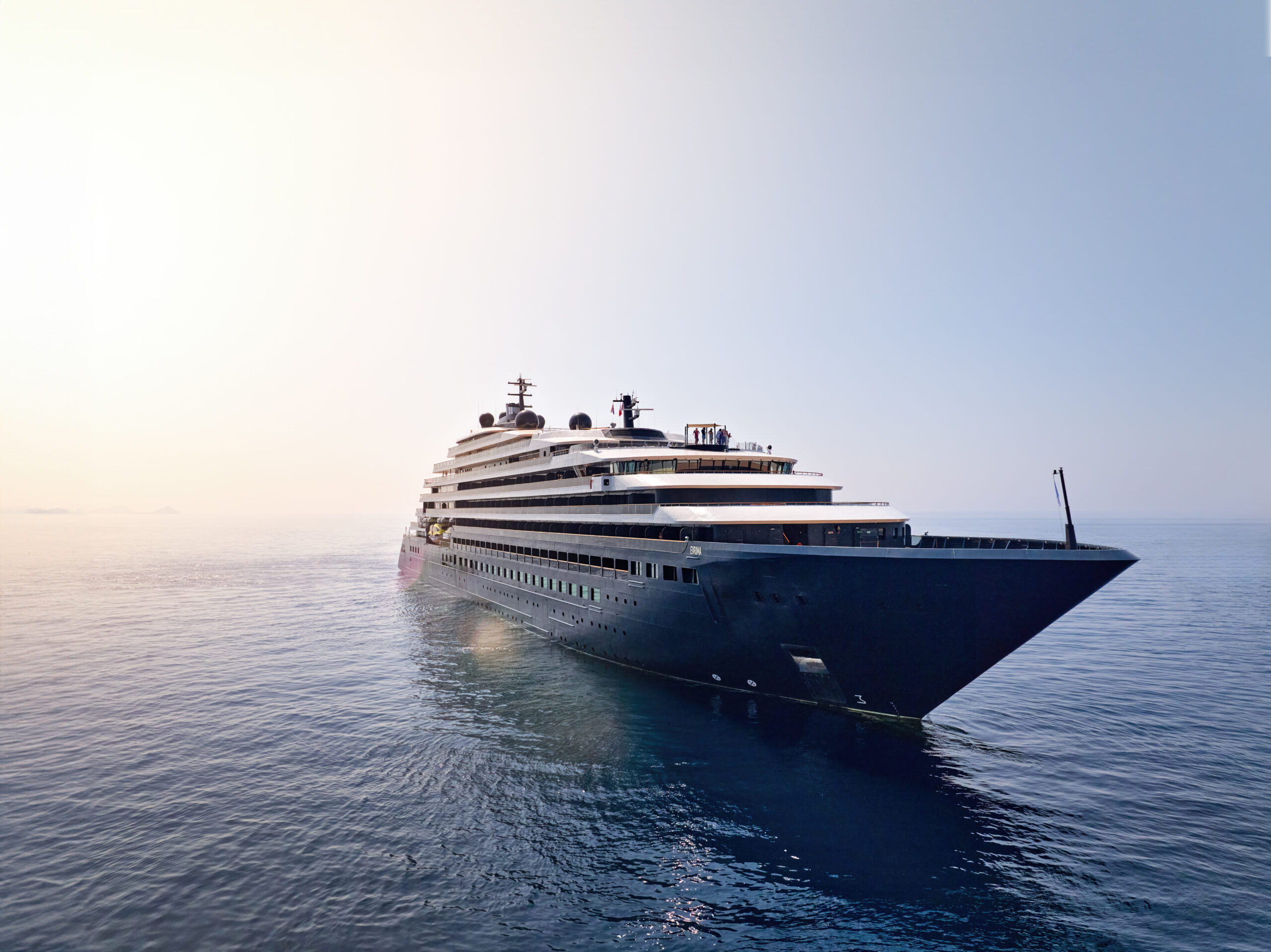 Exterior view of Ritz Carlton Evrima on the water