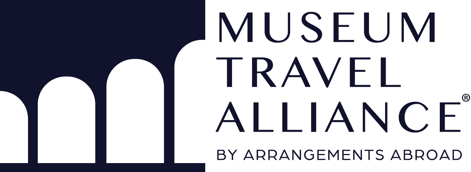 Museum Travel Alliance Logo, arches with text, 